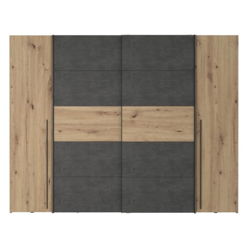 Szafa ubraniowa 270 cm Przesuwna Kolor Dąb Artisan/Beton